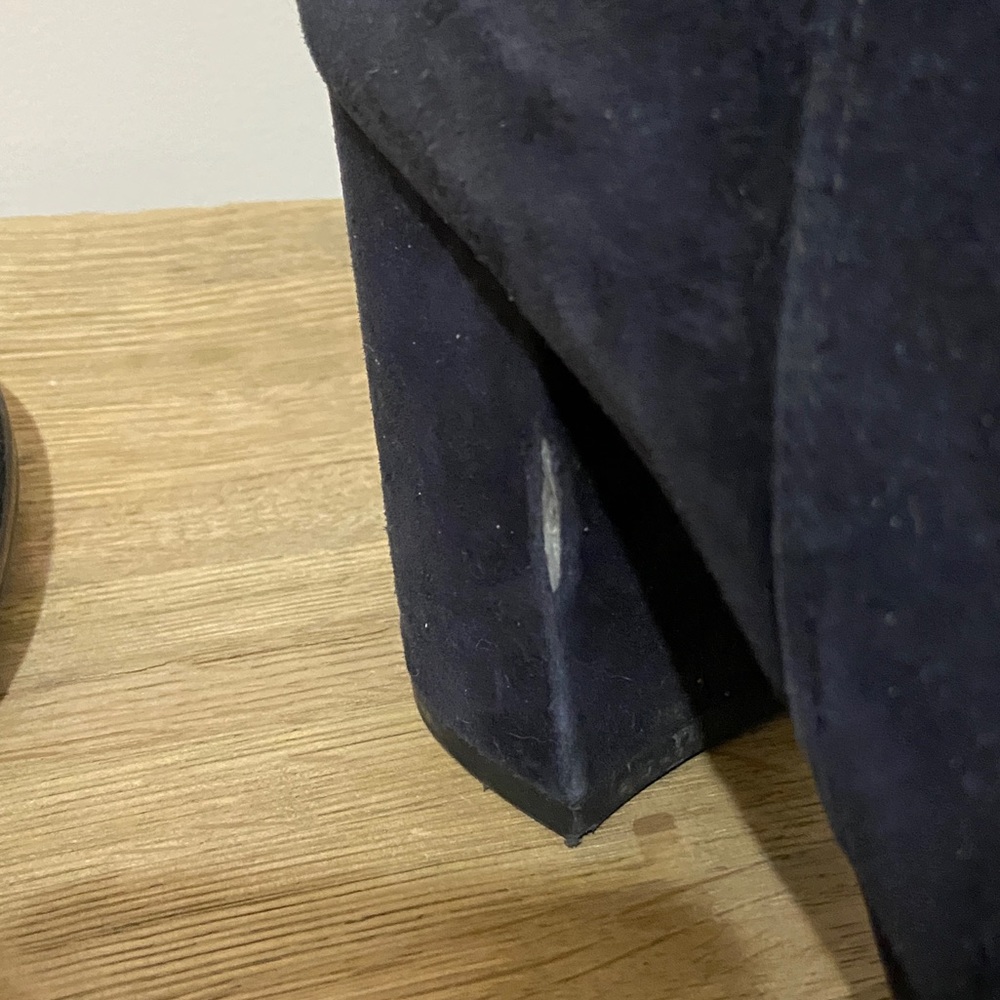Steve Madden Blue Suede Heeled Booties - Picture 6 of 9